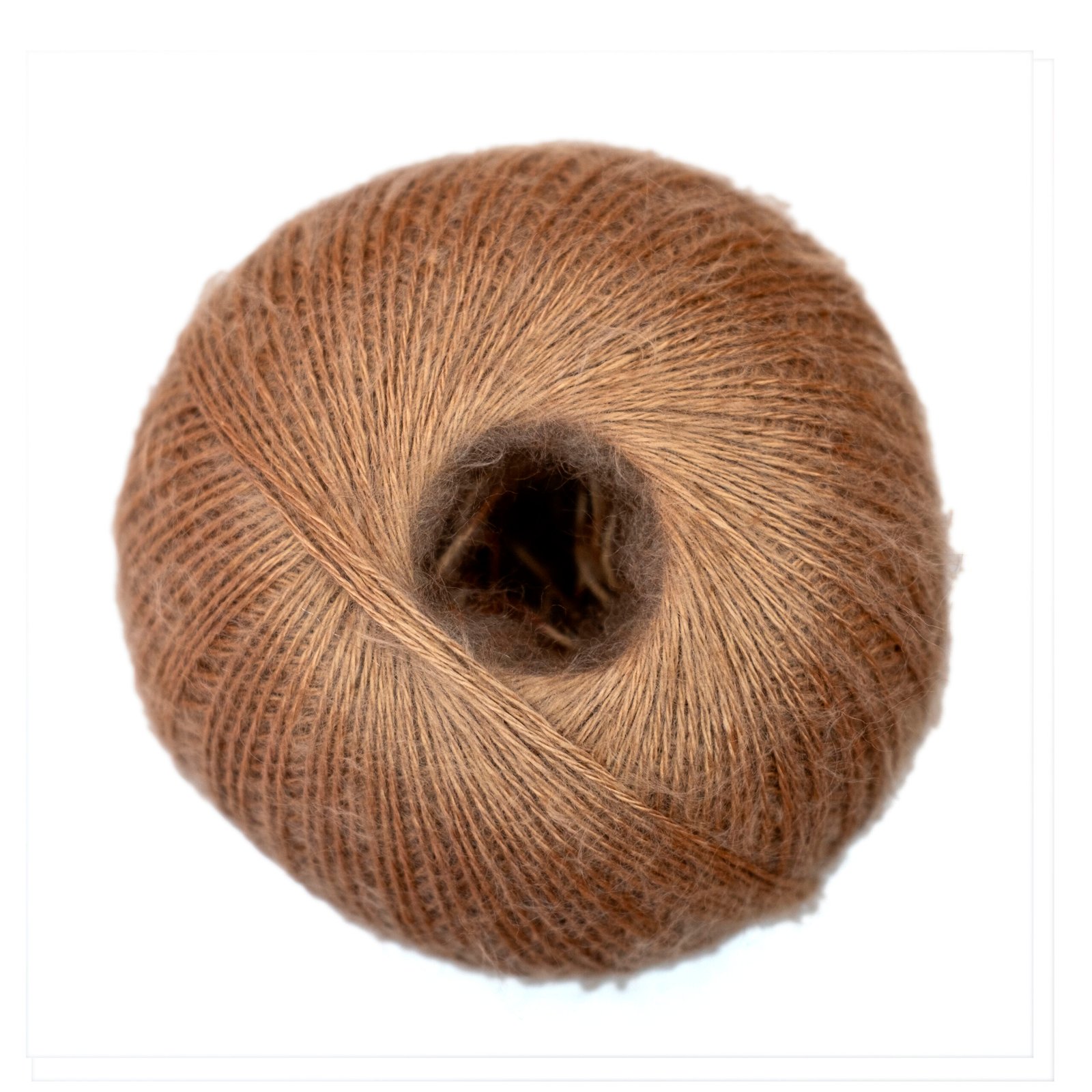 Ovillo de lana angora Casasol 30128 Ámbar, camel dorado