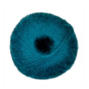 Ovillo de lana angora Casasol 30142 Zafiro, azul petróleo verdoso intenso