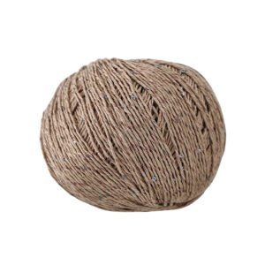 Ball of Brilla bamboo sequin yarn by Casasol in beige
