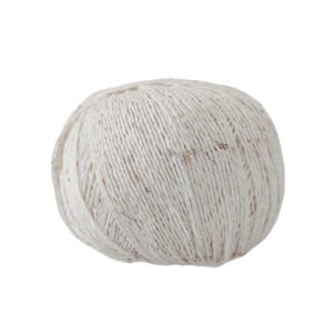 Ball of Brilla bamboo sequin yarn by Casasol in white