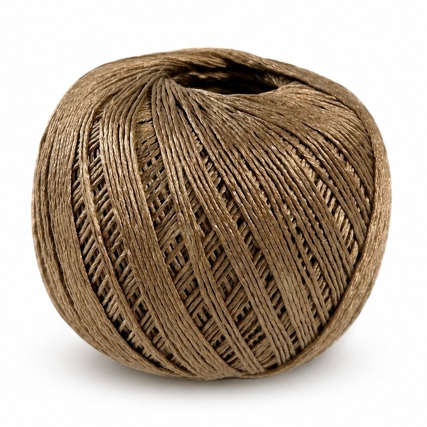 Ball of Casasol Luxury silk yarn in hazelnut