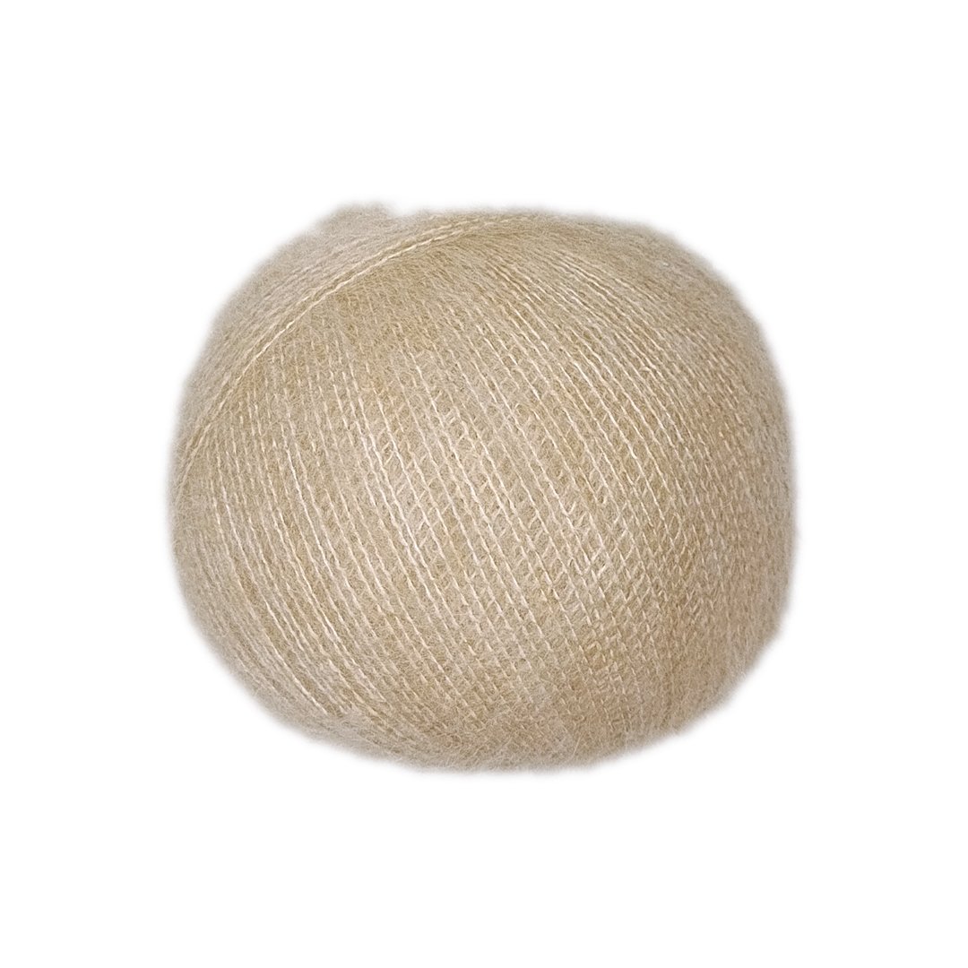 Ovillo de hilo Mohair Casasol en color crema