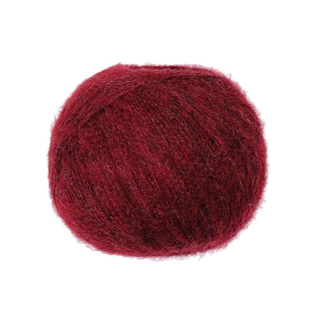 Ovillo de hilo Mohair Casasol en color granate