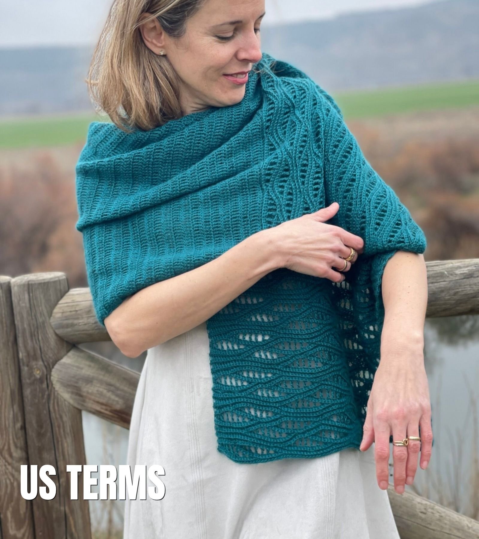 Komorebi Stole crochet pattern, US terms