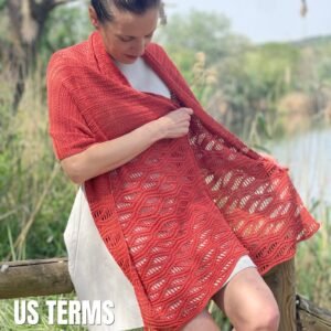 Komorebi Stole crochet kit with bamboo yarn, US terms