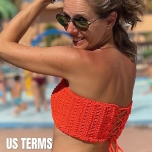 Luz Bandeau bikini top crochet pattern, US terms