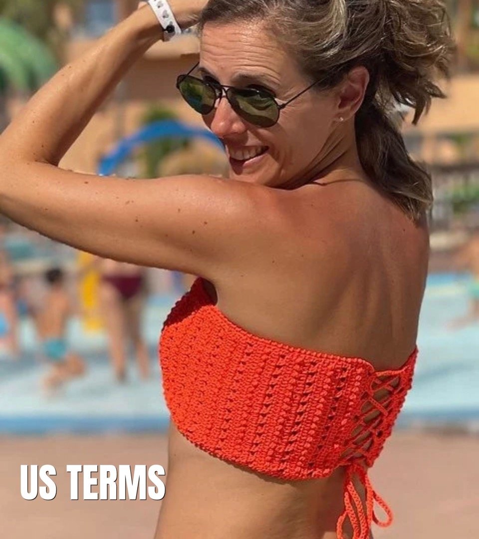 Luz Bandeau bikini top crochet pattern, US terms