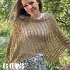 Xanath poncho crochet kit in luxury silk, US terms