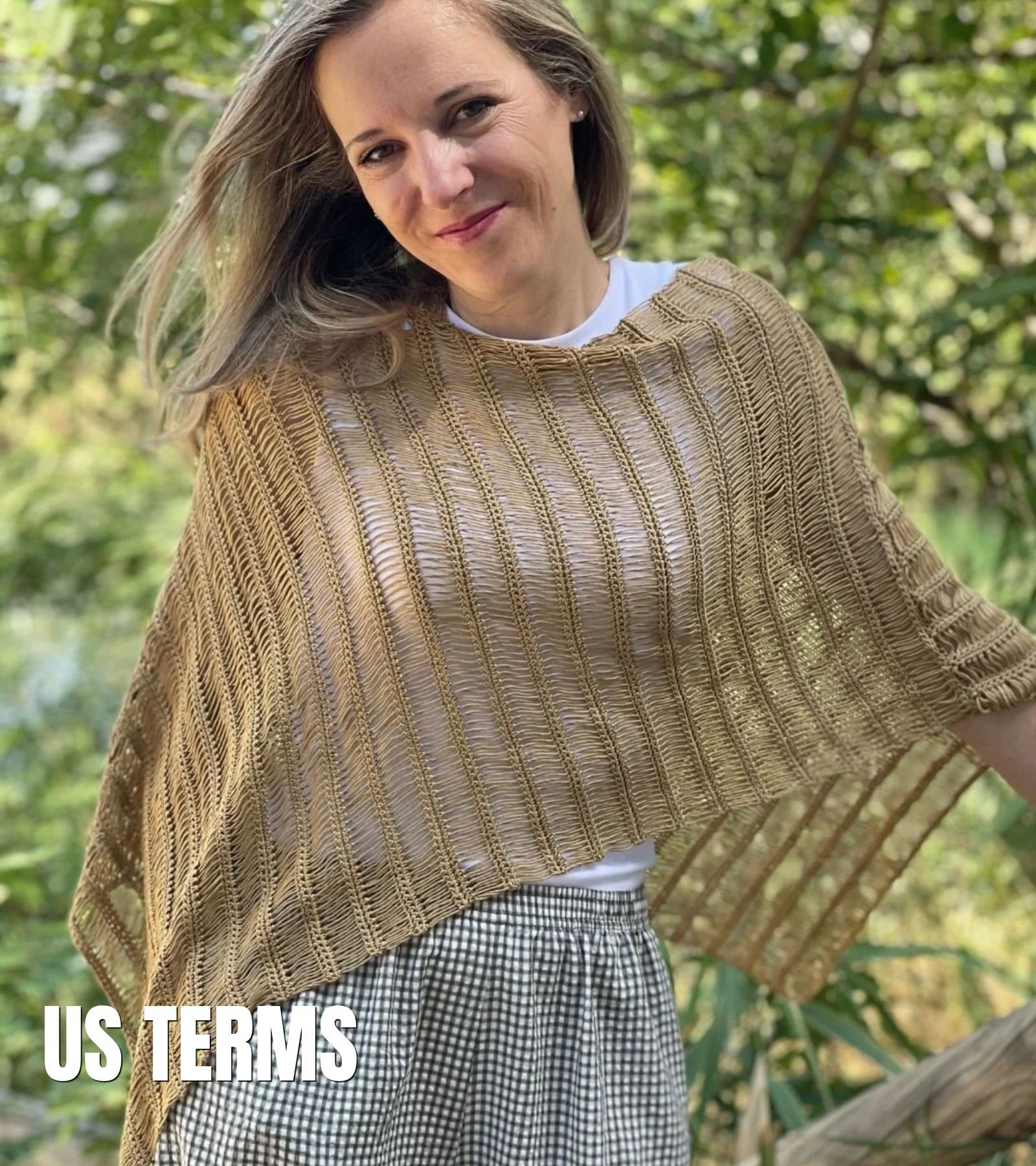 Xanath poncho crochet kit in luxury silk, US terms